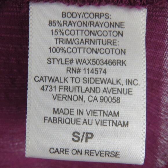 Anthropologie Ro & De Maroon Purple Ruffle Sleeve Blouse Medium - Picture 10 of 11